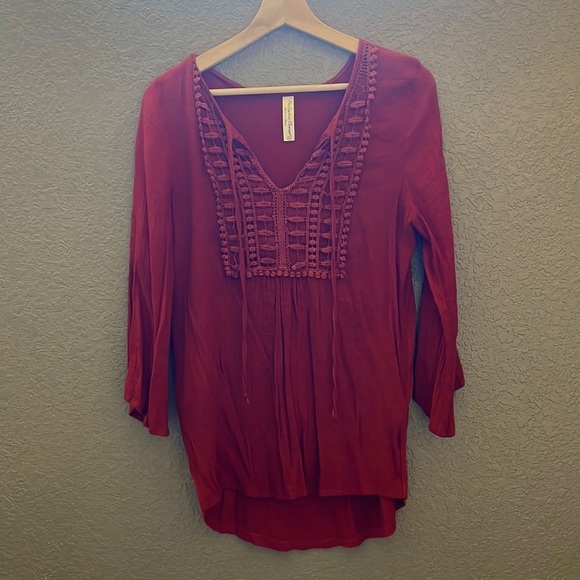 Boho, beautiful rich rust color top! - Picture 3 of 8